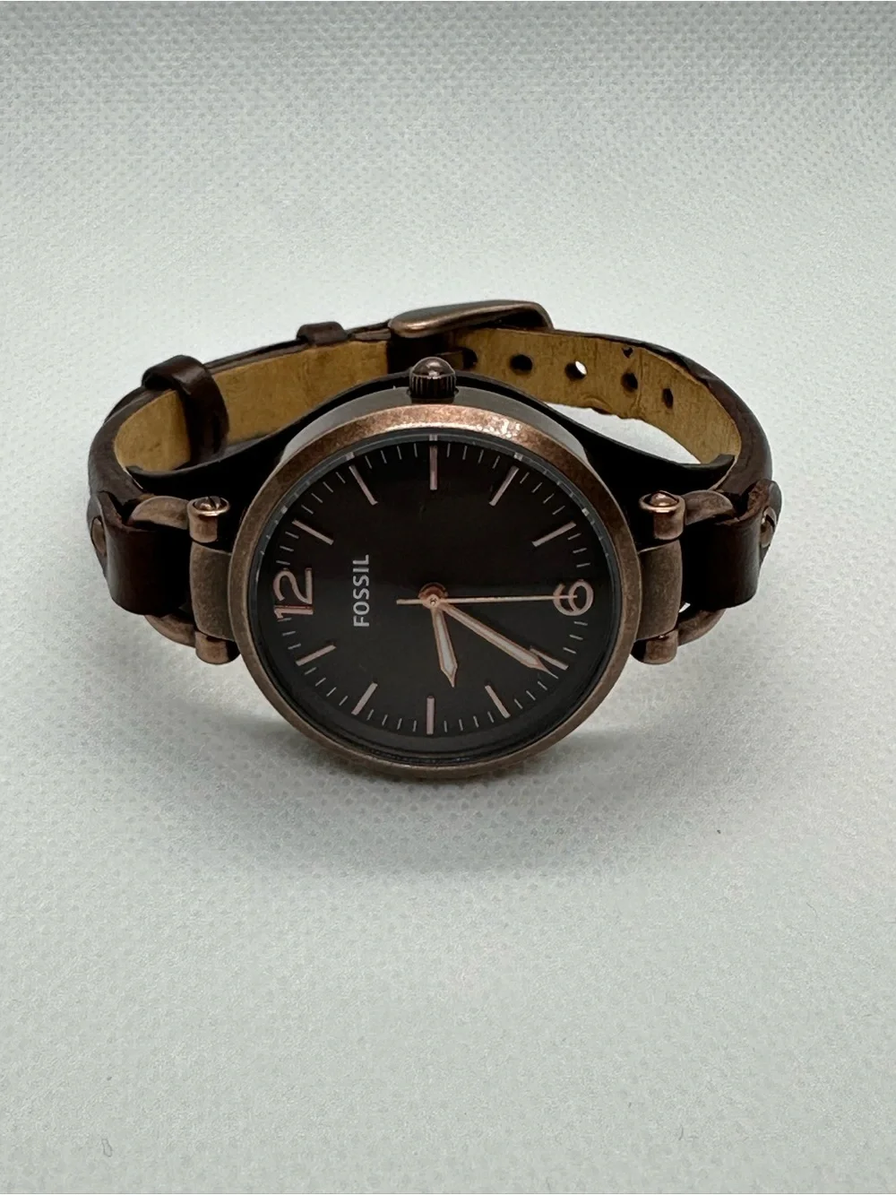 Fossil Georgia Women’s Watch with Brown Dial Bronzed Case and Leather Band - Picture 8 of 8